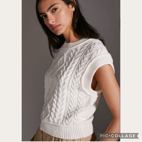 :Price Firm: Anthropologie Maeve Cable Knit Vest - Picture 2 of 9